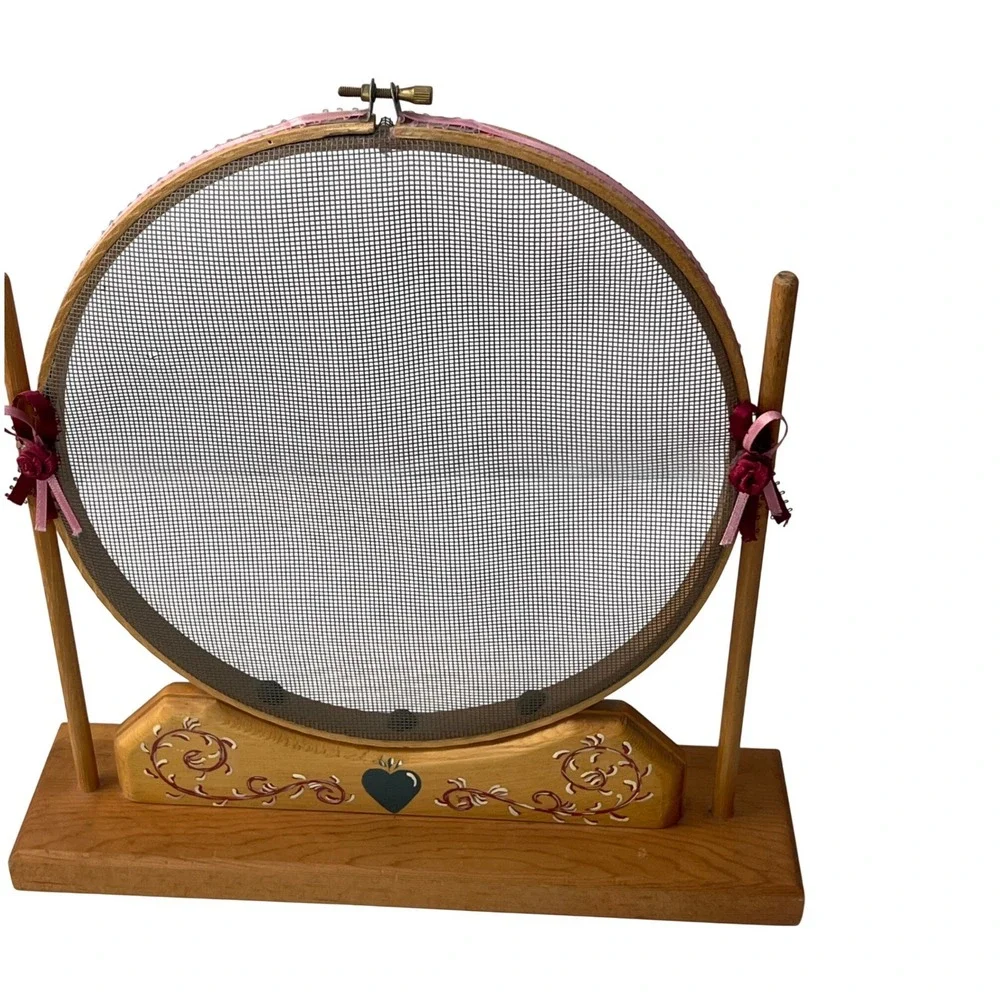Vintage 90s Wood Earring Jewelry Holder Rare Cottagecore Heart Boho Home Decor